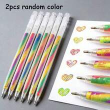 1pc/2pcs/3pcs/5pcs/6pcs/12pcs/18pcs/24pcs/30pcs/36pcs/42pcs High-Value Gradient Spiral Writing Greeting Cards, Exquisite Cute Cartoon Patterns, Random Styles, Office Study Gift Box Fountain Pens, Student Stationery Small Prizes, Suitable For Parent-Child Education, School/General/Student/Stationery/Drawing/Teacher/Classroom/Supplies/Birthday/Holiday/Party Gifts (One Size Is 6 Pens Per Box) - Multicolor - View 10