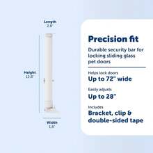PetSafe Sliding Glass Pet Door Security Bar - Easy To Install - Lock Your Sliding Glass Dog Door - Compatible With PetSafe Sliding Glass Pet Doors - For Sliding Glass Doors Up To 72 Wide - White - View 1