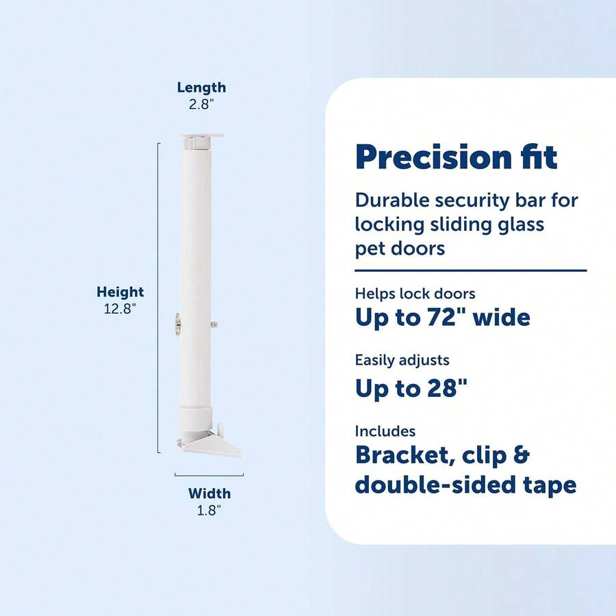 PetSafe Sliding Glass Pet Door Security Bar - Easy To Install - Lock Your Sliding Glass Dog Door - Compatible With PetSafe Sliding Glass Pet Doors - For Sliding Glass Doors Up To 72 Wide - White - View 1