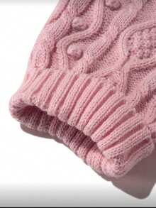 Haustier-Pullover mit hohem Kragen, weiches Material, leicht, atmungsaktiv, süßer Pompon-Strickpullover, geeignet für Katzen und kleine bis mittelgroße Hunde - Pink - Übersicht 6
