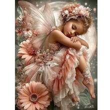 1PC DIY 5D Diamond Painting Kit - Fairy Girl Pattern, Round Full Drill Art Mosaic Craft, Home Wall Decor, Unframed - No Frame - View 9