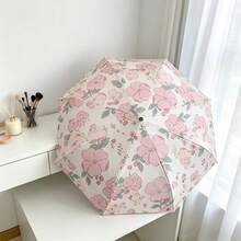 French-Style Floral Full-Automatic Sunny And Rainy Dual-Purpose Folding Sunscreen UV Shade High-Value Umbrella For Girls - Automatic Floral Print - View 4