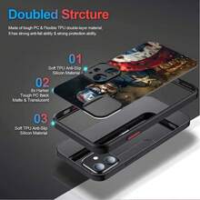 Funda para Teléfono Marvel Capitán América para iPhone 13 Mini 7 8 Plus XR 12 16 14 Pro SE 16e 11 Pro 15 XS Max 13, Cubierta Mate - Negro 4 - Ver 4