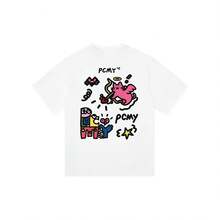 PCMY Love God Cat Pai marca de moda de manga corta 2025 novedad de verano ropa de pareja camisetas sueltas para mujeres - Multicolor - Ver 1