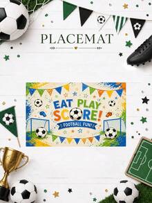 1pc Fun Football Slogan Tablecloth - Whistle & Triangular Flag Elements, Bright Child-Friendly Design, Vibrant Print, Suitable For Home Decor, Room Decor, Garden, Kids Birthday, School Events, Game Day, Fan Cave And World Cup Themed Parties - Multicolor - View 11