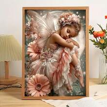 1PC DIY 5D Diamond Painting Kit - Fairy Girl Pattern, Round Full Drill Art Mosaic Craft, Home Wall Decor, Unframed - No Frame - View 3