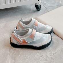 Children's Mesh Breathable Sports Shoes, Lightweight Quick-Dry Soft Sole, Hook & Loop Slip-On, Versatile Outdoor Beach & Stream Shoes - Grey - View 3