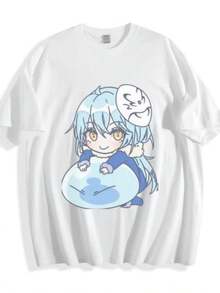 , This Outfit Exudes A Refined Atmosphere. The That Time I Got Reincarnated As A Slime Chibi Rimuru T-Shirt Looks Amazing When Worn! ! - 黑色 - 查看 1