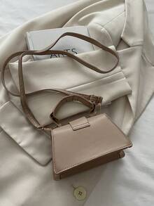 New High-Quality Lipstick Bag, Mini Square Bag, New Solid Color Versatile Handbag, Women's Wallet - Khaki - View 7