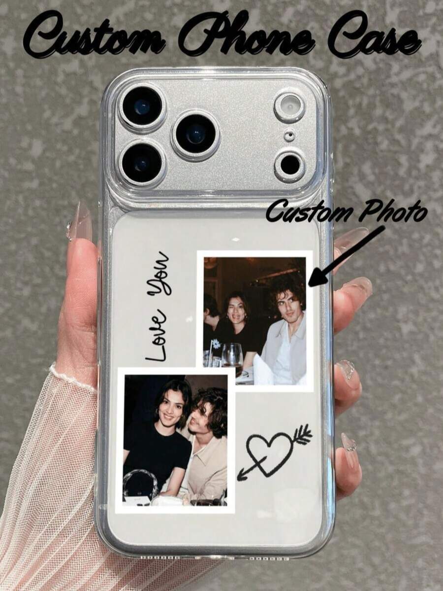 1pc DIY Design Customized Image Phone Case, Name Phone Case, Timeless And Fashionable. A Timeless Customized Phone Case. DIY Customized Phone Case Suitable For S25 Ultra/S25 Plus/S25/S24 Ultra,11/11 Pro/11 Pro Max/12/12 Pro/12 Mini/12 Pro Max/13/13 Pro/1 Pro Max/13 Mini/14/14 Plus/14 Pro/14 Pro Max/15/15 Plus/15 Pro/15 Max/16/16 Plus/16 Pro/16 Pro Max 16E, Android Phones - Clear - View 1