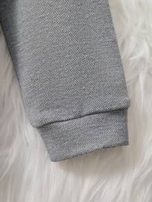 Back To School Season Boys Casual Shirt, Suitable For 3-12 Years Old Boys, Slightly Elastic Fabric, Turn-Down Collar, Long Sleeve, Button Closure, Simple Basic Style, Solid Color, Preppy Style, School Uniform Base Shirt, Spring And Autumn Children's Clothing - Light Grey - View 6