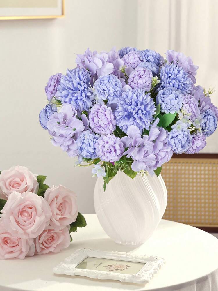 Bó hoa hồng nhân tạo 1/3 bông, hoa cúc và mẫu đơn bằng lụa, cây cảnh sống động như thật, quà tặng ngày Valentine, trang trí tiệc sinh nhật, giỏ hoa cưới, bó hoa cô dâu, trang trí nhà cửa, nhà hàng, phòng ngủ, bệ cửa sổ, trang trí bình hoa, trang trí năm mới, sân vườn ngoài trời, trang trí năm học mới. - Màu tím - Xem 7