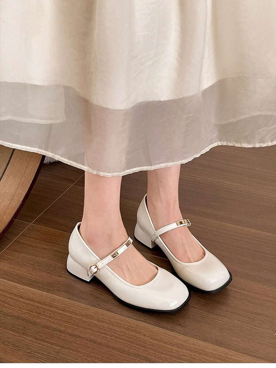 New Spring/Autumn Collection For 2026: French-Style Platform Leather Shoes And British-Style Marie-Chen Shoes. Casual And Versatile Design, Suitable For Both Indoor And Outdoor Wear. - Beige - View 1