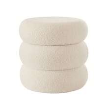 Boucle Cloud Storage Ottoman, Cream - Cream - View 2