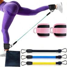 6pcs Set - Resistance Band Set With Ankle Straps, Padded Fitness Ankle Straps, Hip And Leg Workout Equipment For Women, Adjustable Wrist Cuff And Shoulder Strap For Hip Kick, D-Ring Compatible With Cable Machine Gym Foot Training Support - Multicolor - View 12