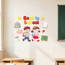 WELCOME Back To School Season Party Decoration Backdrop Set Banner Bunting Flag Holiday Gathering Celebration Backpack Pencil School Bus Apple Stationery Letter Theme Hanging Decor - Multicolor - View 4