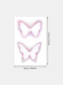 1 Pc Whimsical Gradient Pink Butterfly Temporary Tattoo, Waterproof Long Lasting Fake Tattoo, Minimalist Delicate Body Art For Arms & Body - Multicolor - View 5