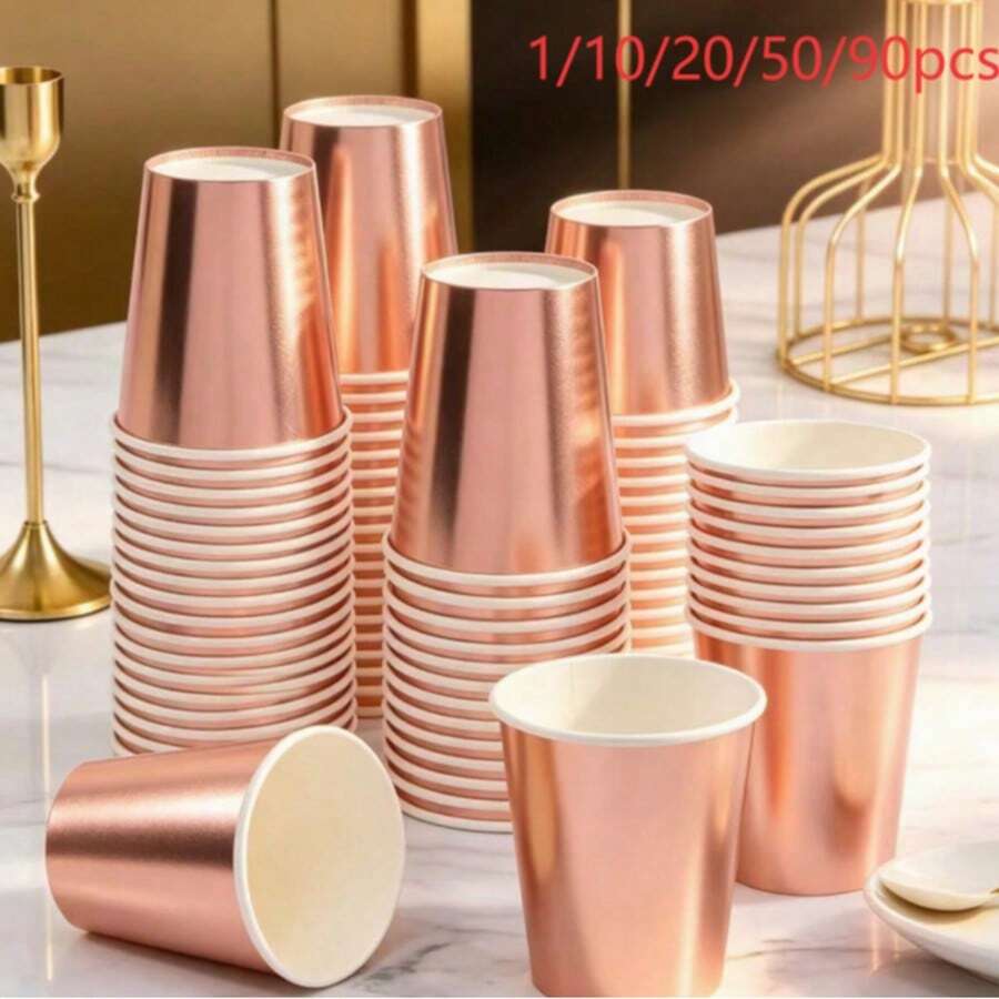 9盎司容量纸杯,咖啡杯,饮料杯,牛奶杯,果汁杯,冷热饮,防烫一次性纸杯,卫生,适用于家庭、办公室、会议室、酒店房间、派对、户外旅行和活动。 - 彩色 - 查看 1