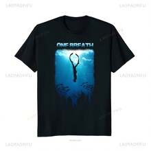 Freediving One Breath Dive Apnoe Ocean Sea camiseta informal para hombre, moda suelta, ropa de calle de verano, Harajuku, Y2k, camiseta suelta para hombre - Multicolor - Ver 1