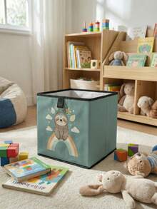 1pc Cartoon Animal Print Open Storage Bin, Baby Diaper & Toy Organizer Basket, Foldable, Baby Room Storage Box, Stackable Storage Box, Drawer-Style Durable Multi-Functional Space-Saving Design For Home, Dorm, Home Organization, Under Bed Storage - Multicolor - View 9
