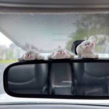 Set 6pcs/5/4/3/2/1pc Aksesoris Dekorasi Dashboard Mobil Kelinci Putih Lucu, Cocok untuk Dekorasi Interior Mobil Wanita atau Pria. Figur Kecil Lucu untuk Dashboard Mobil, Kaca Spion, Dekorasi Meja Kantor, Dekorasi Rumah Dalam Ruangan - Stiker Perekat Gratis - A - View 11