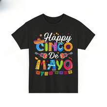 Camiseta Linda de Fiesta Mexicana del Cinco de Mayo, Suave, Veraniega, Cuello Clásico, Manga Corta, Informal, con Diseño Gráfico Divertido para Mujer - Multicolor - Ver 1