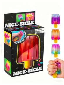 1pc Soft Cute Ice Cream Shaped Squeeze Massage Toy, Gradient Transparent Ice Cream Appearance, Cute Summer Dessert, Transparent Jelly Texture Squeeze Squishy, Graduation Party Beach Party Gift, Soft Squishy, Soft Squeeze Toy, Great Desk Decor, Suitable For Games And Party Favors, Also As A Gift Or Party Favor - Multiple Styles - View 2