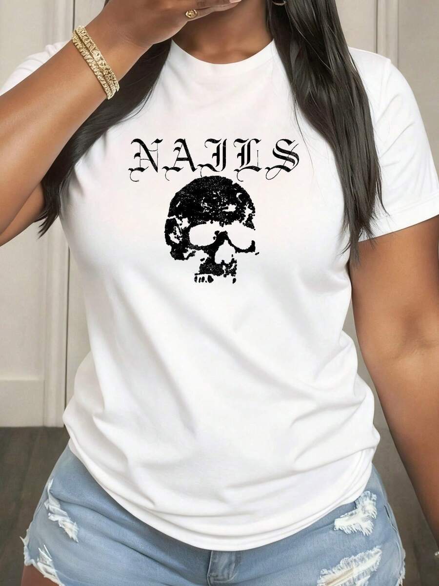 Vintage Short Sleeve T-Shirt With Small Round Neck - White 3 - View 1