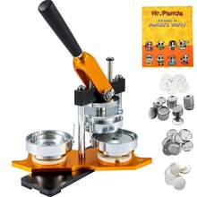 Button Making Machine Kit, Badge Punch Press, 75mm Pin Maker, Button Making Supplies With 500 Button Pieces, Circle Cutter, And Magic Book - Black - View 8