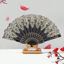 1把復古黑色蕾絲摺扇，蘿莉塔蕾絲飾邊摺扇，蘭花扇舞表演與攝影道具，復古中式風格附流蘇裝飾摺扇，古典風格攝影道具 - 預設 - 查看 12