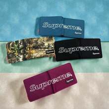 Supreme Cordura Wallet | 2026 Authentic Premium Waterproof Nylon Bifold Short Purse | Woven Box Logo Coin Card Holder Bag Black Camo OSFA - Red - View 2