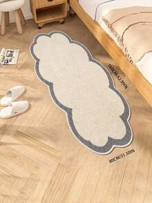 1pc Asymmetrical Cloud-Shaped Rug, Minimalist Fresh Style, Light Blue Border, Soft White Filling, Suitable For Casual Bedroom, Laundry Room, Sofa, Decorative Rug, Bedroom Decor, Small Rug, Carpet, Home Decor, Living Room Rug - Multicolor - View 18