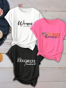 3 estilos de ropa casual de alta calidad, con 3 diseños de estampado para elegir. Moda y elegancia, versátil, 100% algodón puro. Cómoda y transpirable. Un artículo esencial para el verano. - Negro - Ver 1