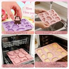 Molde de silicona para el da de la madre, 2 piezas de moldes de silicona con forma de corazn, moldes de flores de chocolate, dulces con texto inchI Love Mom Best Mom inch, molde para hornear pasteles - Violeta y rosa - Ver 6