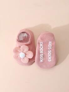 4 Pasang Kaos Kaki Bayi/Balita Perempuan Motif Bunga Lucu, Kaos Kaki Pendek Warna Polos Anti Selip, Serbaguna untuk Semua Musim - MultiWarna - View 8
