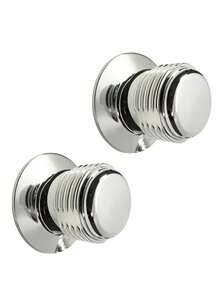 Set Of Round Metal Shower Handles For Bathroom Wall, Double Control, Chrome Finish, Durable With Stainless Steel Escutcheon, Easy Installation - 銀色 - 查看 7