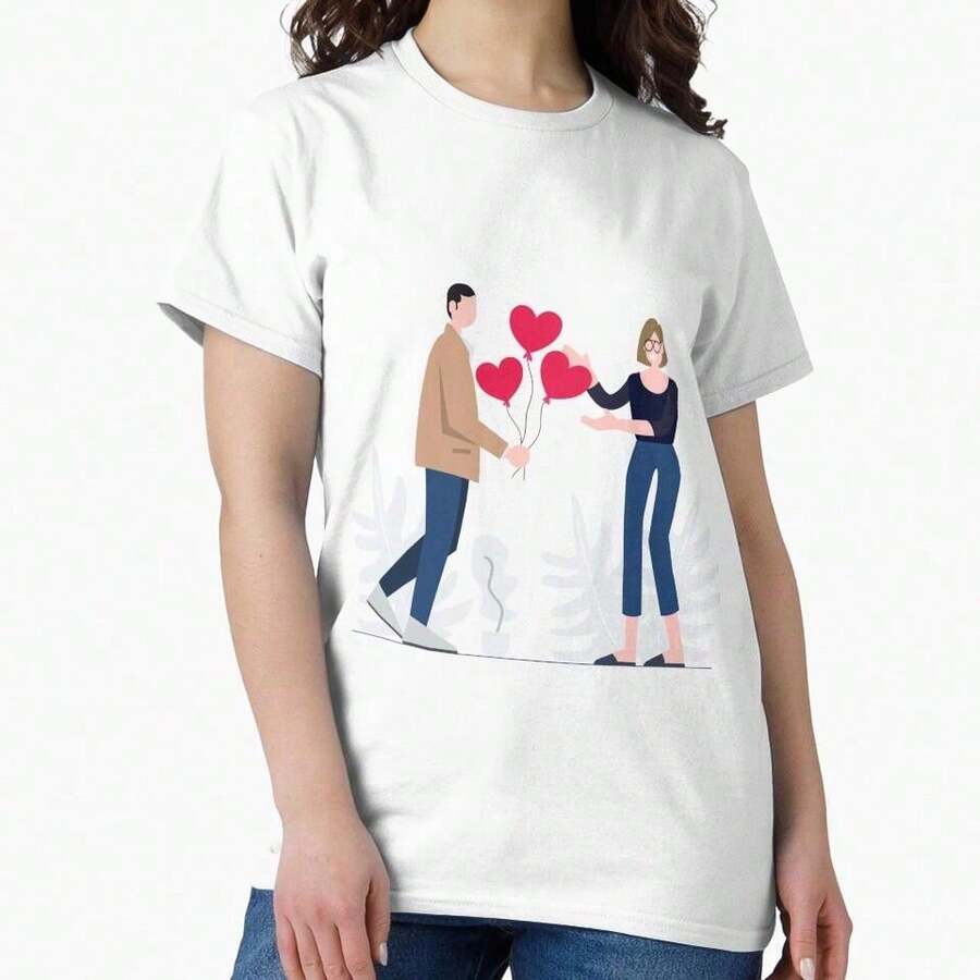 Unisex Black Casual T-Shirt 100% Cotton Printed Short Sleeve (Regular Fit) (112) - 白色 31 - 查看 1
