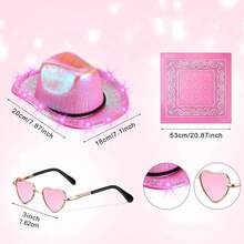 Disfraz de vaquero para mascotas, sombrero y Bandana, divertido perro, gato, sombreros de vaquero del oeste, gafas para mascotas, Halloween, fiesta de cumpleaños, Cosplay, accesorios para mascotas - Conjunto rosa - Ver 6