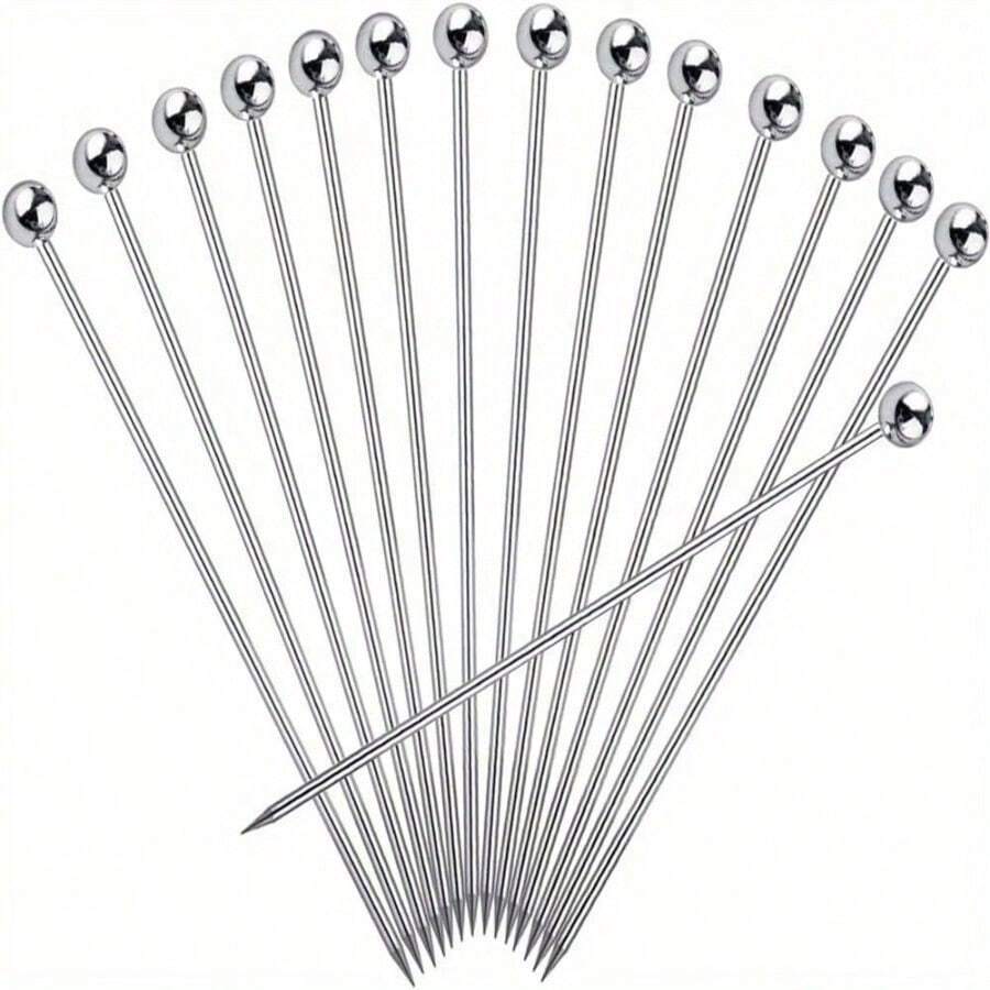 Creative Stainless Steel Cocktail Picks, Juice & Olive Drink Decoration Skewers, Bar Bartending Tools, Artistic Fruit Picks - Multicolor - View 1