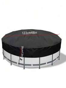 1pc Outdoor Pool Oxford Fabric Dust Cover Round Bathtub Leaf-Proof Waterproof Rainproof Sunshade Cover - Multicolor - View 4