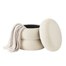 Boucle Cloud Storage Ottoman, Cream - Cream - View 3
