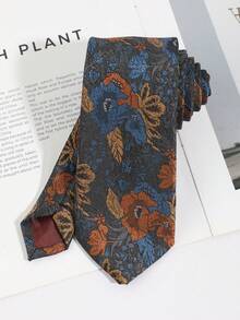 1件熱帶花卉圖案時尚休閒手打領帶 - 彩色 - 查看 5