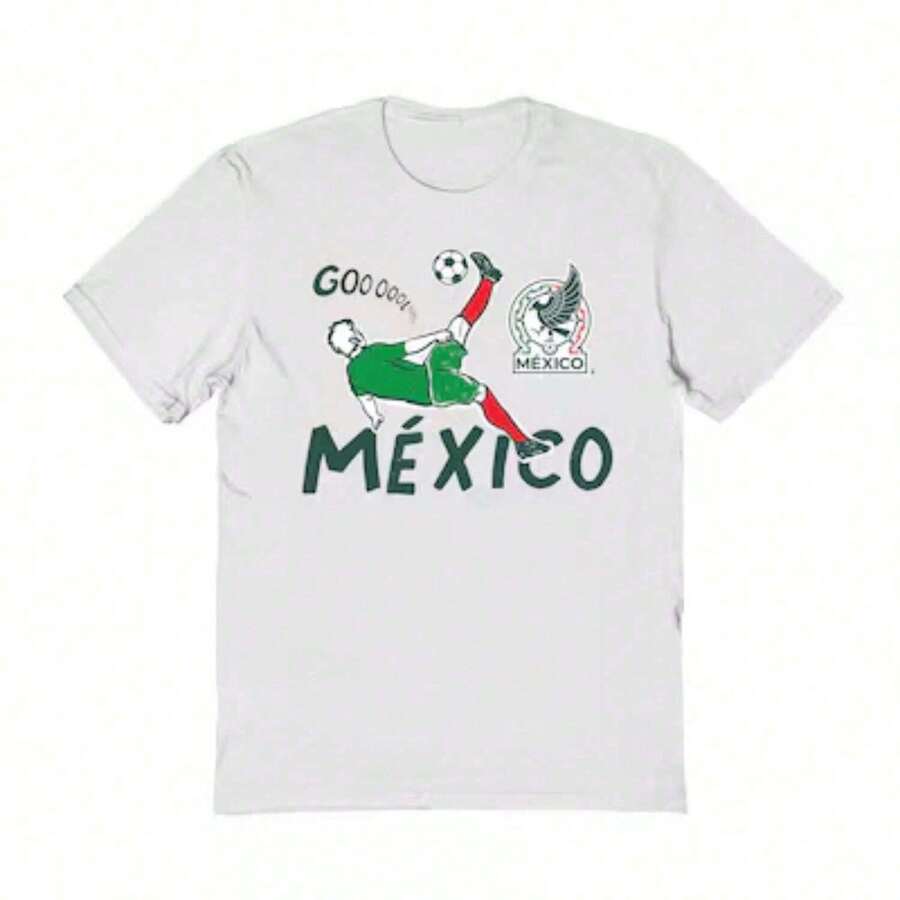 Camiseta Estilo Chilena para Mujer del Equipo Nacional de México Vive La Fete - Blanca - Negro - Ver 1