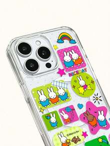 Miniso Miffy 透明膠帶無線磁吸充電手機殼 節日禮物 防滑 防摔 防指紋手機殼 適用於 iPhone17 17Air 17pro 17promax 11 12 13 14 15 16pro 16promax 14Plus 15Plus 16Plus 16pro 16promox XR - 透明2 - 查看 5