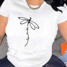 Camiseta de Mujer Cómoda Cuello Redondo Casual Mezcla de Algodón Mangas Cortas Suave Transpirable Top Ropa de Mujer Camiseta Verano Primavera Ropa de Calle - negro - Ver 2