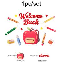 WELCOME Back To School Season Party Decoration Backdrop Set Banner Bunting Flag Holiday Gathering Celebration Backpack Pencil School Bus Apple Stationery Letter Theme Hanging Decor - Multicolor - View 7
