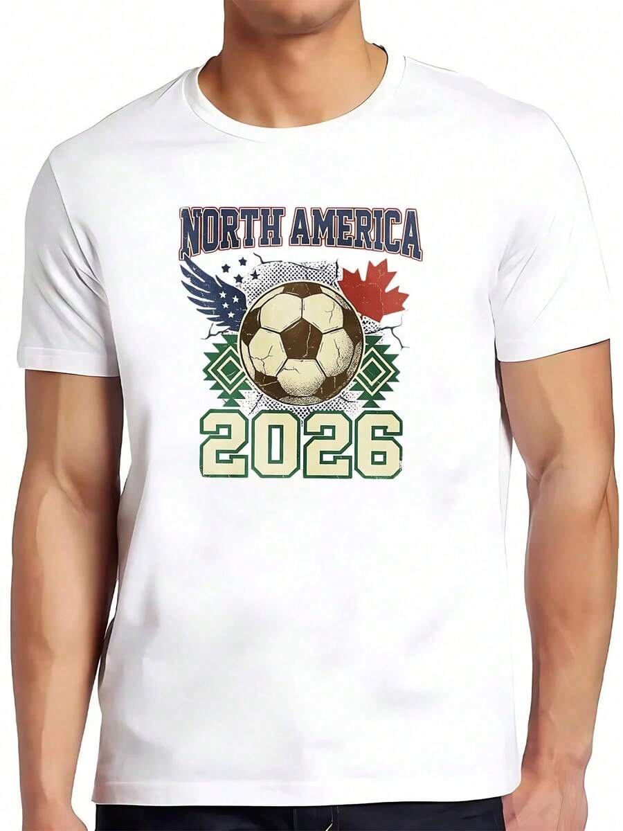 Balón representando la unión de América del Norte con símbolos de tres países alas bandera hoja y cultura deportiva hacia el año 2026 para celebrar la pasión internacional por el fútbol Cami - Negro - Ver 1