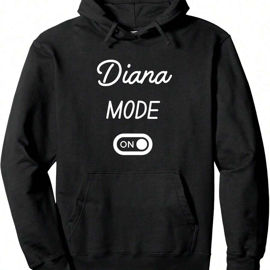Compatible With The Diana Mode On Name Hoodie - 黑色 - 查看 1
