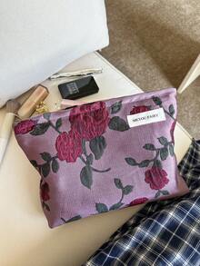 MEYOU FAIRY AGG 深紅色牡丹復古清新大容量女用化妝包，內包，便攜旅行盥洗包，手提包，多功能保養品收納袋，女性衛生棉收納袋，送給媽媽、女友、學生的禮物，筆袋 - 彩色 - 查看 3
