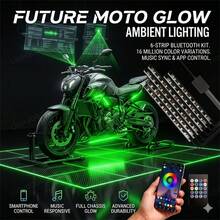6 In 1 Motorcycle LED Neon Light Strip, Motorcycle Accessories, 16 Million Colors, APP And Remote Control, Hard Wiring, Multi-Function Display, Suitable For Most Models, Motorcycle LED Neon Light Kit - 6 In 1 Motorcycle LED Neon Light Strip - View 1